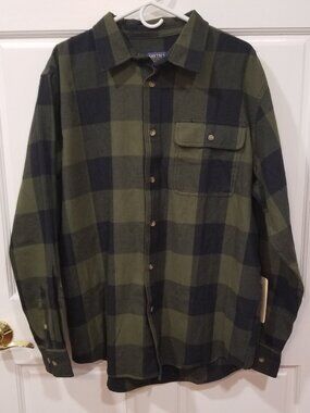 Men's Smith's Work Wear Buffalo Plaid Flannel Shirt, Size L, NWT